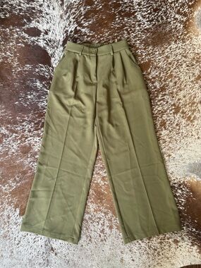 High Waist Pleated Wide Leg Trouser